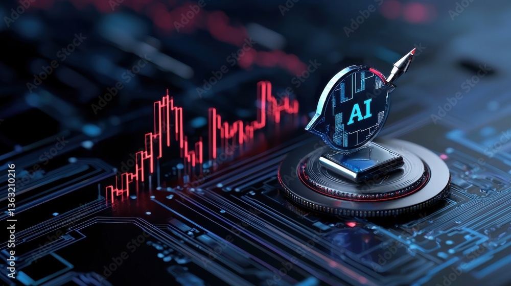 Poster a computer chip with the letters ai on it