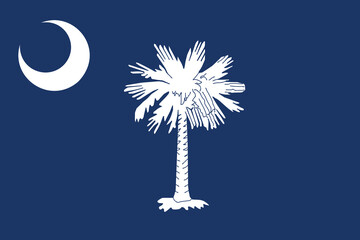 South Carolina Flag Vector Clipart Illustration, State Symbol, Palmetto Tree and Crescent, Digital Art, American Heritage, South Carolina Design, Historical Flag, Patriotic Emblem, State Pride, USA