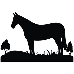 horse silhouette vector
