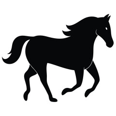 horse silhouette isolated on white