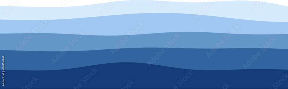 Poster abstract blue waves pattern with gradient ocean tones.
