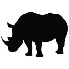 rhino silhouette isolated on white