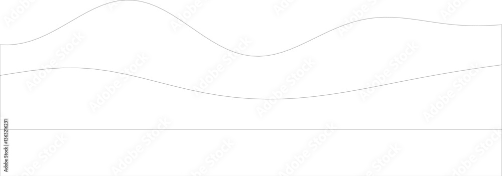 Poster a minimalistic abstract illustration of smooth waves, suitable for modern design projects and backgr