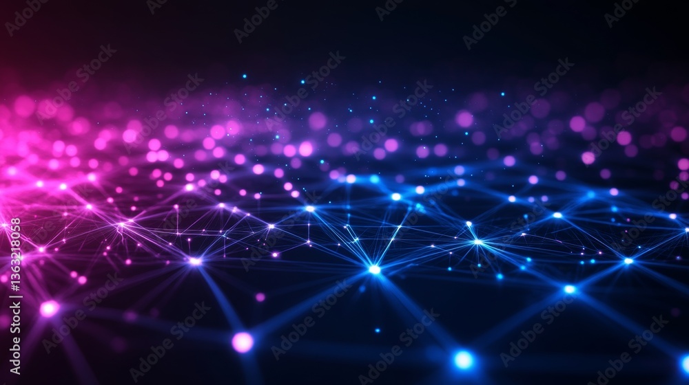 Aufkleber dynamic digital network visualization abstract concept technology futuristic setting wide angle conn