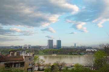 Naklejka premium Panoramic view of Belgrade, Serbia