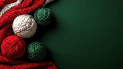 A green background with red and white balls on it