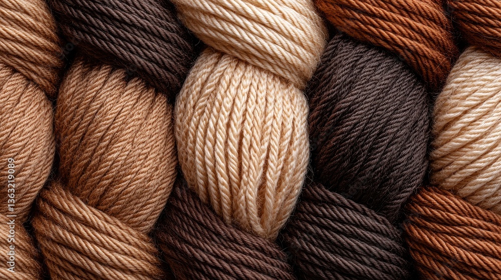 Poster a bunch of different colored yarns are piled on top of each other