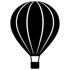 Naklejka premium hot air balloon black silhouette vector, Simple silhouette Design vector icon with white background.