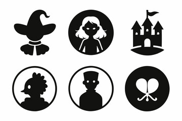 Christian icon set silhouette black vector