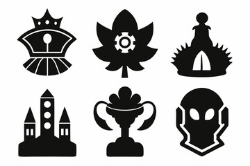 Christian icon set silhouette black vector