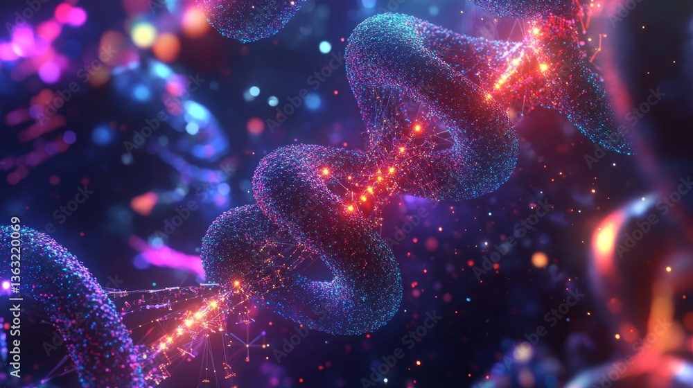 Poster dynamic molecular structures scientific exploration 3d visualization abstract environment close-up p