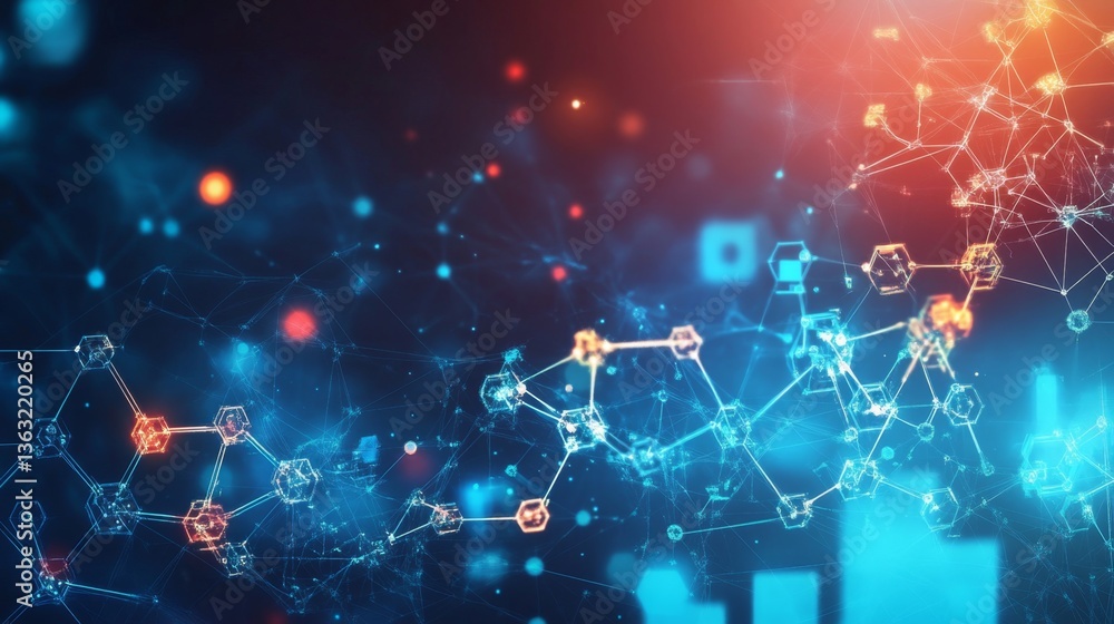 Poster dynamic data visualization digital space infographic abstract background close-up view technology co