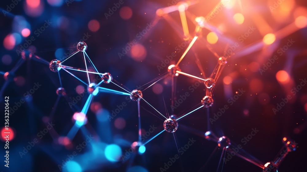 Poster exploring molecular structures lab environment scientific visualization abstract art close-up view c