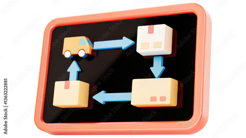 Poster efficient smart ecommerce solutions streamline warehouse operations and logistics. isolated on trans