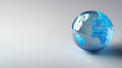 Fototapeta premium Global Network Glass Orb Composition, World Map, Connectivity Concept