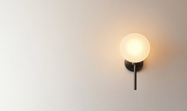 A wall mounted light fixture with a white ball in the center