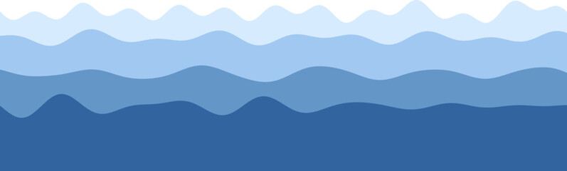 Abstract blue wave pattern illustration in various shades.