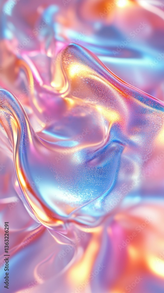 Aufkleber colorful abstract fluid shapes create a mesmerizing visual effect in soft pastel hues