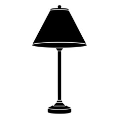 lamp  black silhouette vector, Simple silhouette Design vector icon with white background.