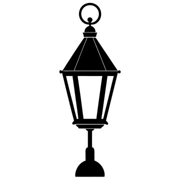 recommend clip art: lamp  black silhouette vector, Simple silhouette Design vector icon with white background.