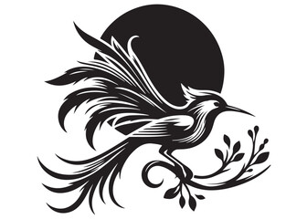 silhouette of a bird logo vector design, flying bird logo icon silhouette, feather with bird logo design black animal, silhouette of a black flying bird on white background