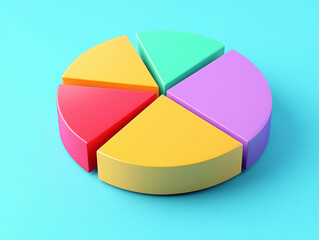 Obraz premium 3D pie chart with colorful segments