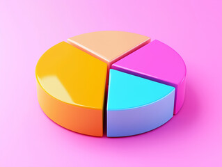 Obraz premium 3D pie chart with colorful segments