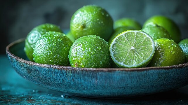 Fresh limes in a bowl