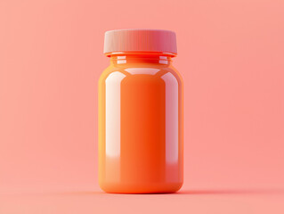 3D medicine jar on pastel background