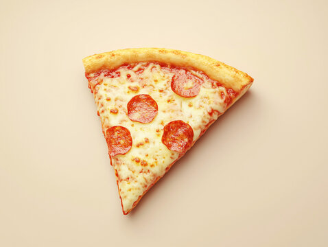 Pepperoni pizza slice isolated - Powered by Adobe