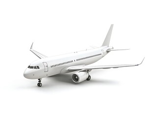 Obraz premium White Airplane Model Isolated on White Background, Aircraft Close-Up