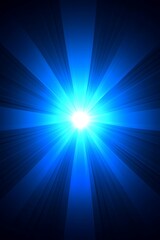 Celestial blue light burst emerging from darkness, cosmic backdrop illumination