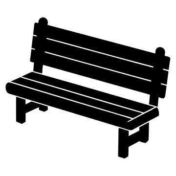 recommend clip art: park bench black silhouette vector, Simple silhouette Design vector icon with white background.