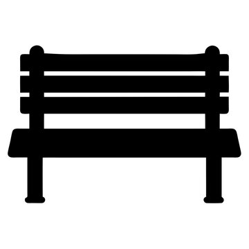 recommend clip art: park bench black silhouette vector, Simple silhouette Design vector icon with white background.