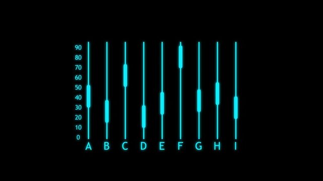  Audio bars amplifier equalizer equipment animation music Minimalist Waveform Audio. Abstract White on black sound waves background. 3D rendered looping animation 4k