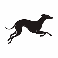 Fototapeta premium Running Greyhound vector silhouette isolated, fast dog design for sports and racing themes
