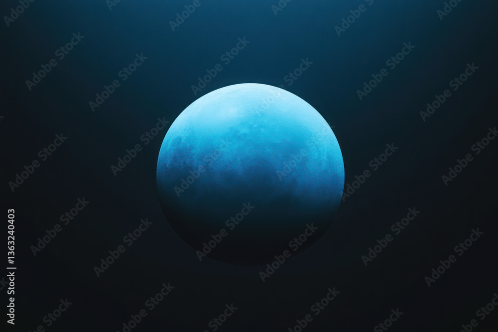 Aufkleber abstract blue sphere floating in dark space creating a mysterious and dreamlike atmosphere