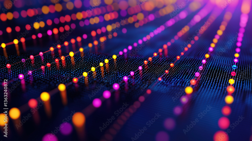 Aufkleber colorful light patterns create a vibrant visual effect against a dark background during a digital ar