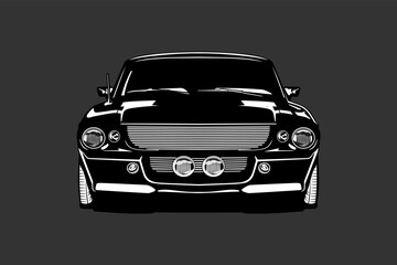 custom muscle car illustration design vector	
