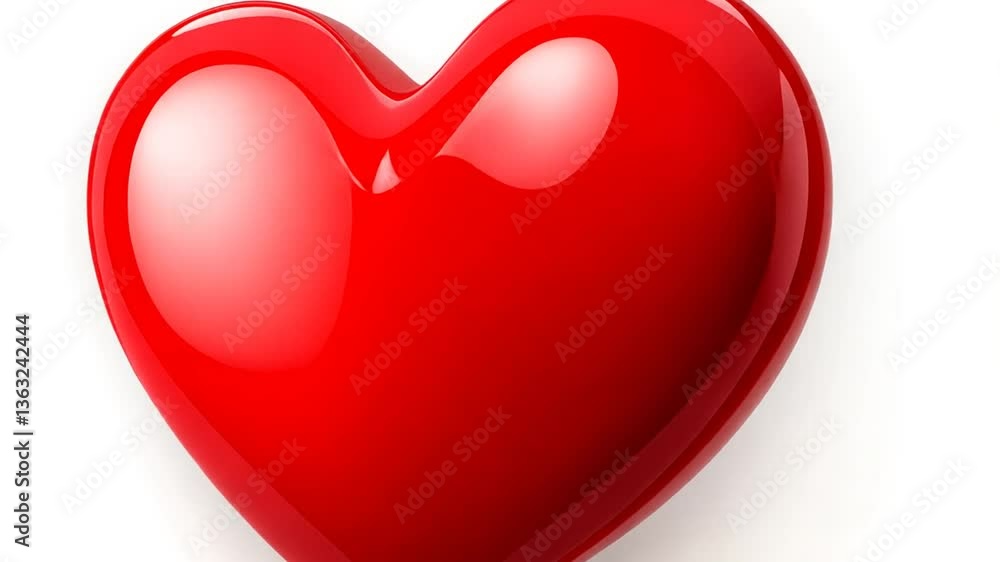 Poster bright red heart icon vector for romantic designs and projects generative ai