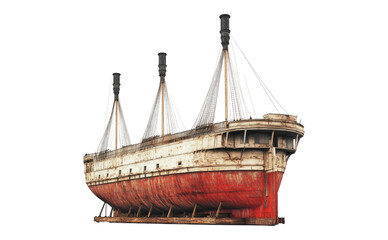 Old Abandoned Ship with Rusty Hull and Weathered Appearance