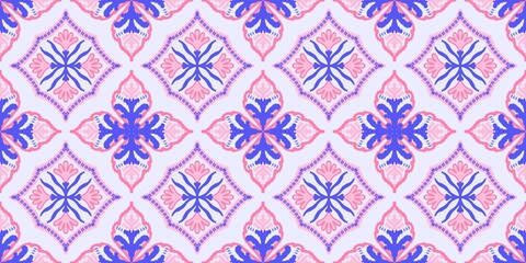 Elegant Ikat Damask Seamless Pattern