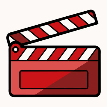 Film clapperboard vector icon for movie production, directing, and filmmaking