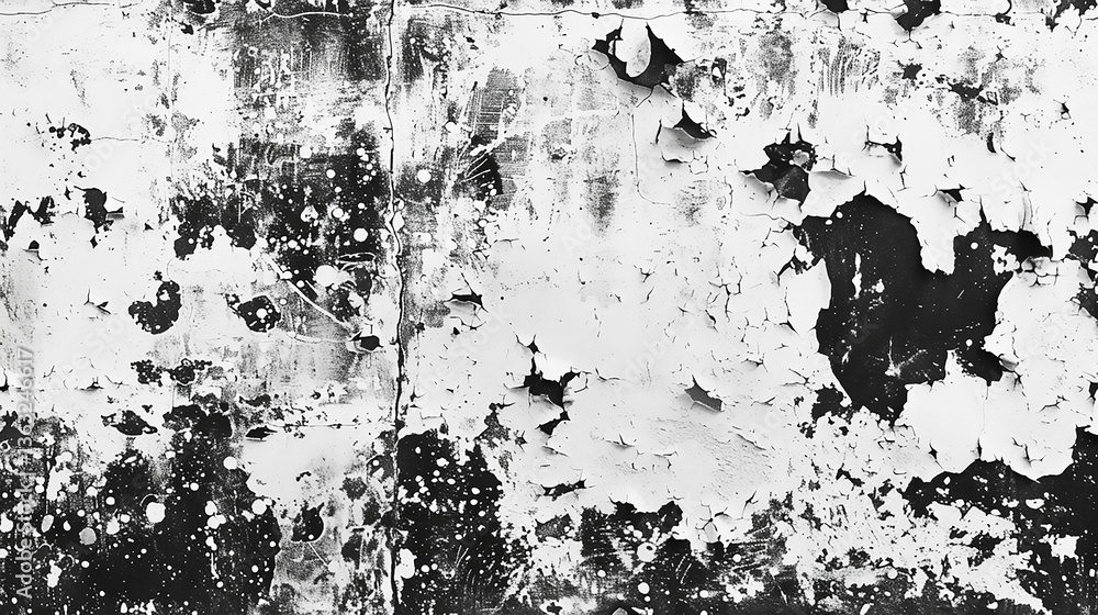 Poster abstract monochrome texture with smudges and scratches, evoking a sense of chaos and depth. black an