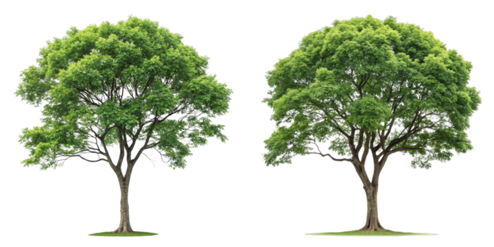 Two Lush Green Trees, Isolated on Transparent Background, Nature Photography, PNG, Clipping Path, Tree, Nature, Green
