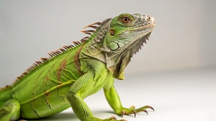 Obraz premium Iguana in full view on studio background
