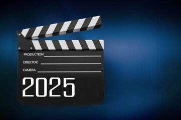 Classic film slate or clapboard on background