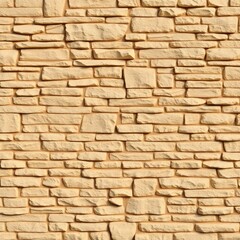 Stone wall. Light brown rock texture. Stone grunge backdrop. Rocky texture background with copy space for design. Web banner. Wide. Panoramic.