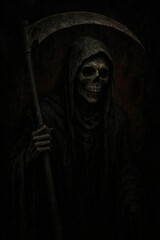 Dark Grim Reaper with Scythe Mobile Wallpaper