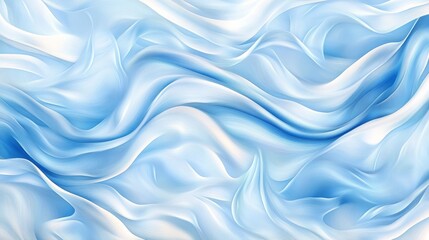 Obraz premium Ethereal Light Blue Waves - Abstract of flowing, light blue and white waves symbolizing serenity, tranquility, fluidity, movement, and dreams